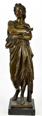 Lot 1437 - A reproduction bronzed figure of Virgil, on...