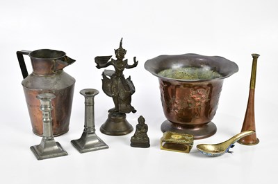 Lot 1421 - An Indian bronze figure of a deity, height...