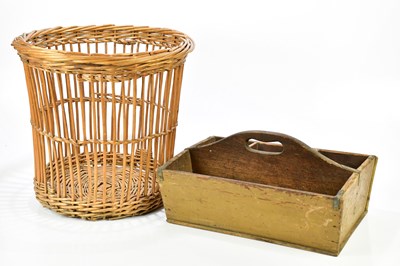 Lot 1285 - A vintage pine housekeeper's tray, length 42cm,...