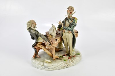 Lot 2686 - CAPODIMONTE; a porcelain figure group,...