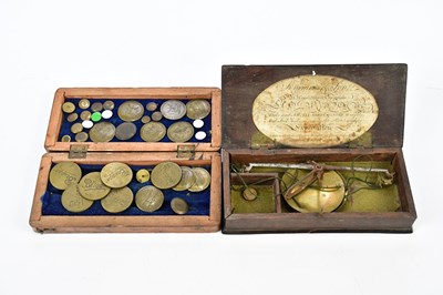 Lot 1320 - A collection of vintage brass branded drawing...