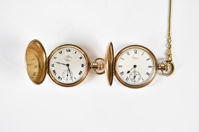 Lot 681 - WALTHAM USA; two crown wind gold plated cased...