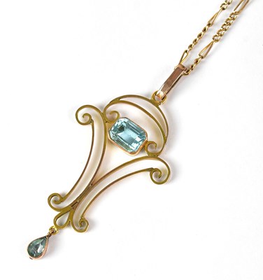 Lot 794 - An Edwardian Art Nouveau style openwork yellow...
