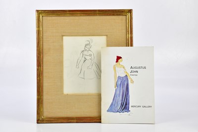 Lot 1712 - AFTER AUGUSTUS JOHN; a pencil sketch of a nude...