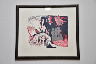 Lot 1681 - A mid 20th century coloured etching, 'Bomberg...