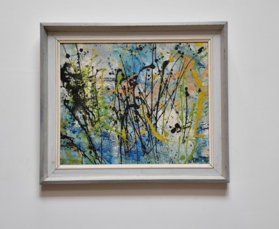 Lot 1707 - G THOMAS; oil on board, abstract study, signed...