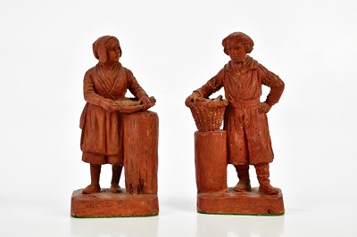Lot 2721 - A pair of late 19th century terracotta figures...