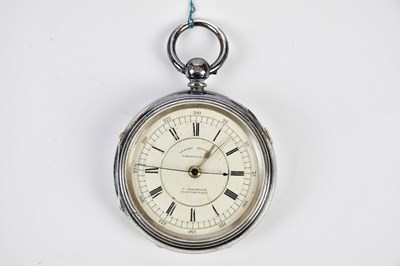 Lot 672 - A hallmarked silver chronograph pocket watch,...