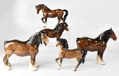 Lot 385 - BESWICK; four figures of horses, comprising...