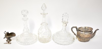 Lot 404 - A cut glass ship's decanter with hallmarked...