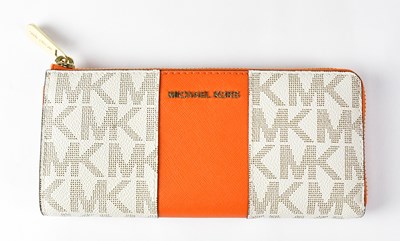 Lot 422 - MICHAEL KORS; a studio logo print purse/wallet,...