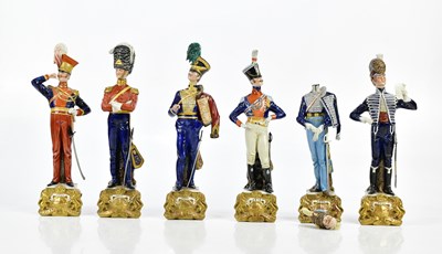 Lot 2717 - CAPODIMONTE; a group of six figures including...