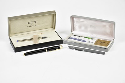 Lot 836 - PARKER; an unused, boxed black enamel and gold...