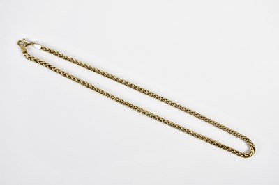 Lot 365 - A 9ct yellow gold barley link chain, length...