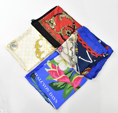 Lot 837 - HALCYON DAYS; four 100% silk scarves including...