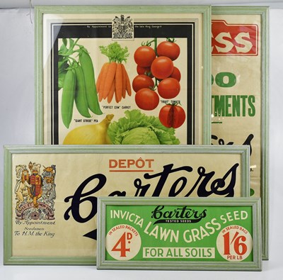 Lot 1253 - CARTERS TESTED SEEDS; four advertising posters,...
