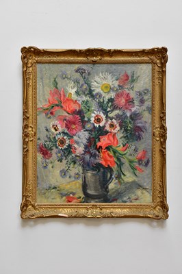 Lot 1669 - UNATTRIBUTED; oil on board Still Life flowers...