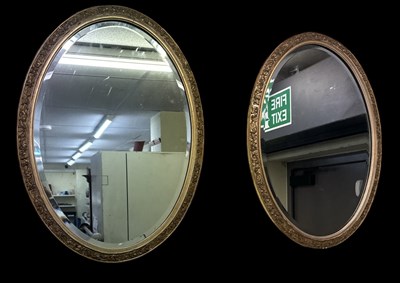 Lot 31 - A pair of late 19th century gilt framed oval...