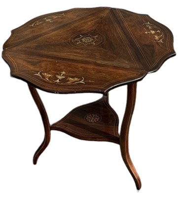 Lot 48 - A late 19th century inlaid triangular...
