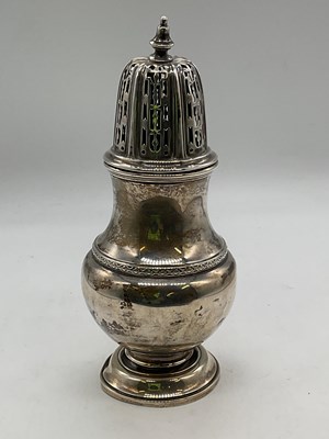 Lot 1082 - F RICHARDS; a George V hallmarked silver sugar...