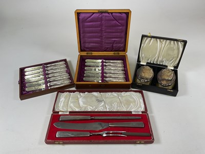Lot 1091 - A cased pair of George V hallmarked silver...