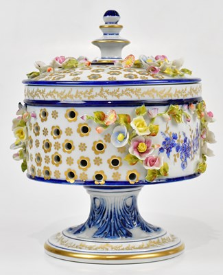 Lot 2753 - SEVRES; a pedestal pot pourri and cover with...