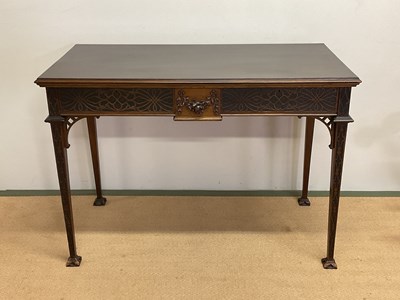Lot 616 - An Edwardian Adam Revival fretwork decorated...