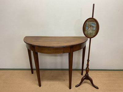 Lot 697 - A mahogany demi-lune side table, height 74cm,...