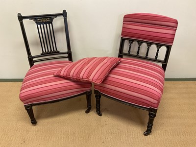 Lot 674 - Two late 19th century ebonised Aesthetic...