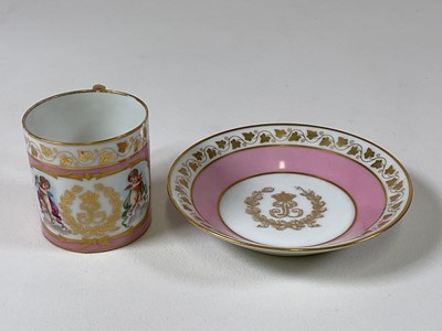 Lot 476 - SÈVRES; a late 19th century cabinet cup and...