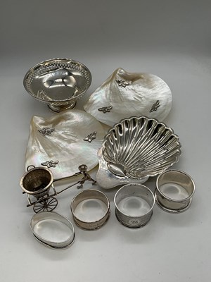Lot 1058 - A group of small hallmarked silver items...