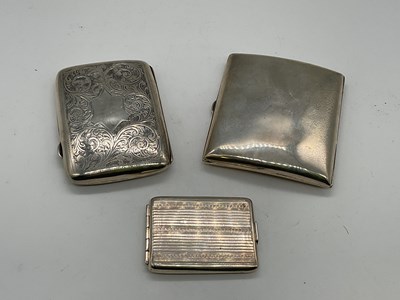 Lot 1059 - Two hallmarked silver cigarette cases (both...