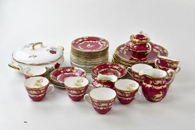 Lot 2832 - SPODE; a part tea service decorated with...