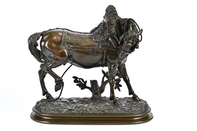 Lot 1435 - T H GECHTER; a bronze figure of a horse, on...