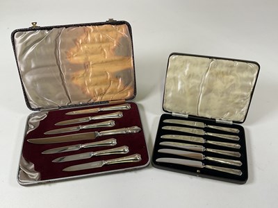 Lot 1062 - A cased set of six George V hallmarked silver...