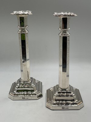 Lot 1066 - A pair of Edwardian hallmarked silver...