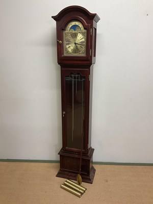Lot 1366 - A contemporary longcase clock of small...