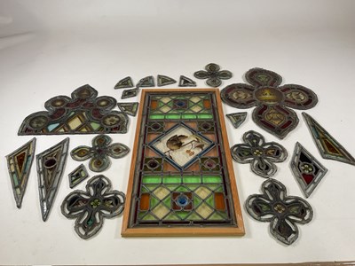 Lot 558 - A collection of 19th century leaded stained...