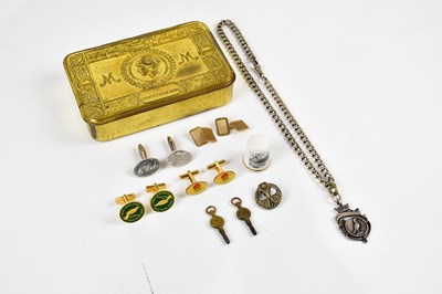 Lot 487 - A pair of modern cufflinks, a pair of 9ct...