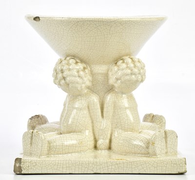 Lot 2205 - ROBJ; an Art Deco style crackle glazed...