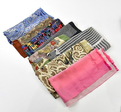 Lot 848 - JEAN PAUL GAULTIER; a 100% silk striped pink...