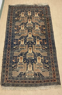 Lot 552 - A Middle Eastern woven rug, 200 x 210cm.