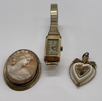 Lot 1306 - OMEGA; a vintage 9ct gold cased lady's...