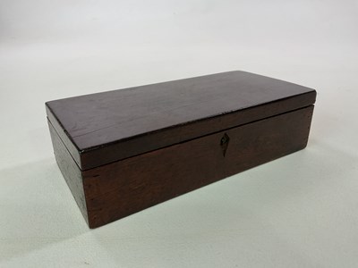 Lot 46 - A mahogany cased brass Cuff type microscope,...