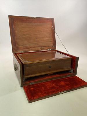 Lot 86 - A walnut white metal mounted Arts and Crafts...