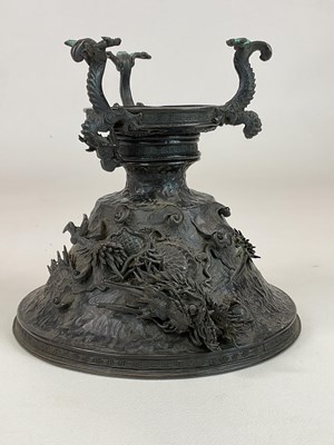 Lot 503 - A 19th century Chinese bronze incense burner,...