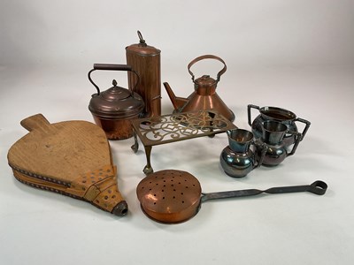 Lot 443 - A quantity of metalware including copper...