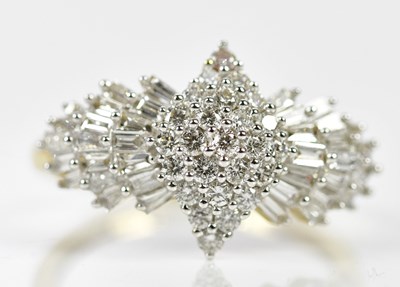 Lot 84 - An 18ct yellow gold and diamond cluster ring...