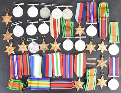 Lot 594 - Various WWII medals and ribbons with many...