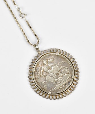 Lot 2601 - A Victorian silver crown, 1889, set in a...